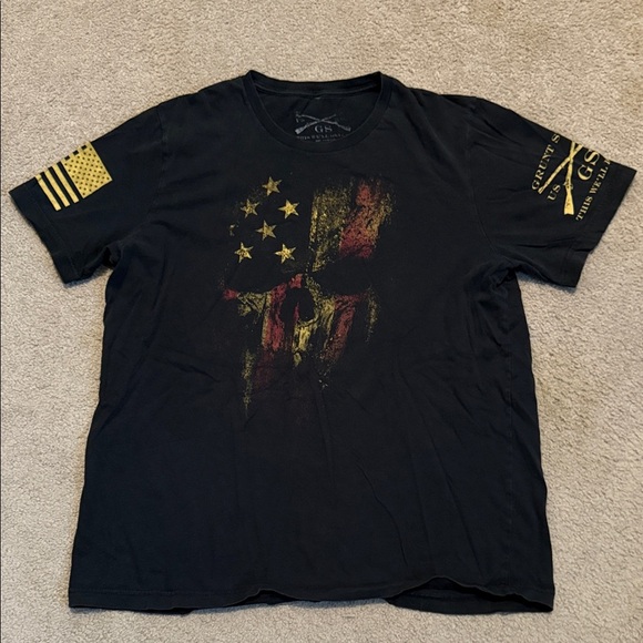 Grunt Style Black and Gold Patriotic Tee - Picture 1 of 8